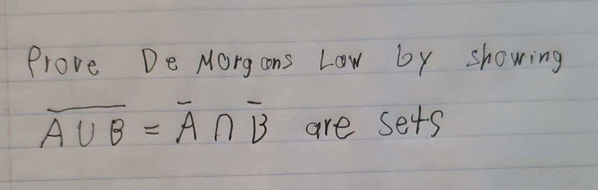 Solved Prove De Morgans Law by showing | Chegg.com