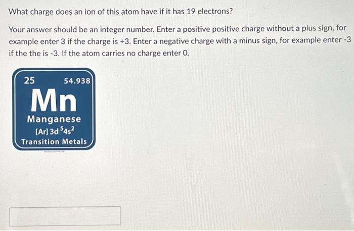 how to find the charge of an atom without electrons
