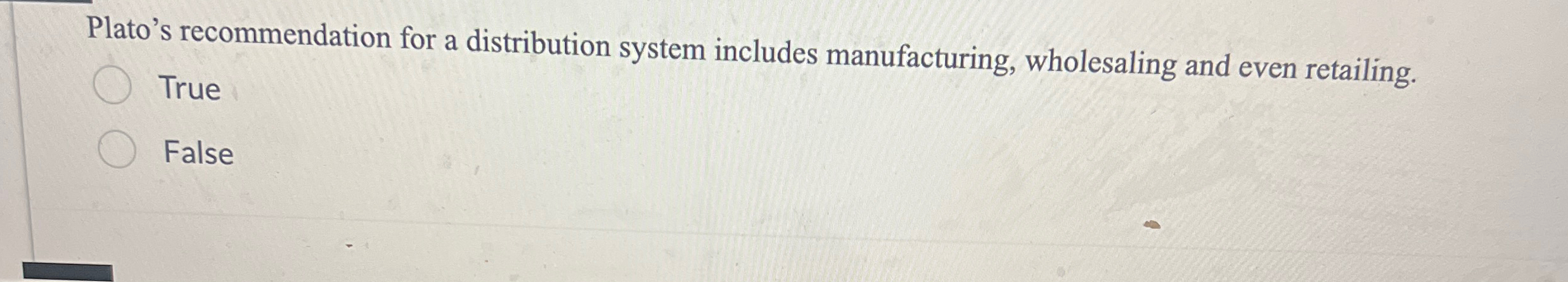 Solved Plato's recommendation for a distribution system | Chegg.com