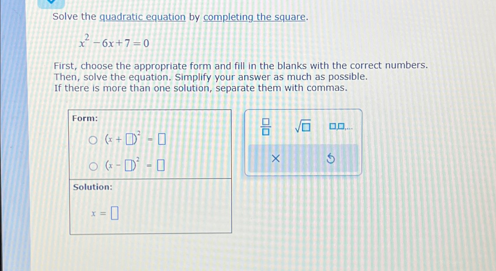 Solved Solve The Quadratic Equation By Completing The | Chegg.com