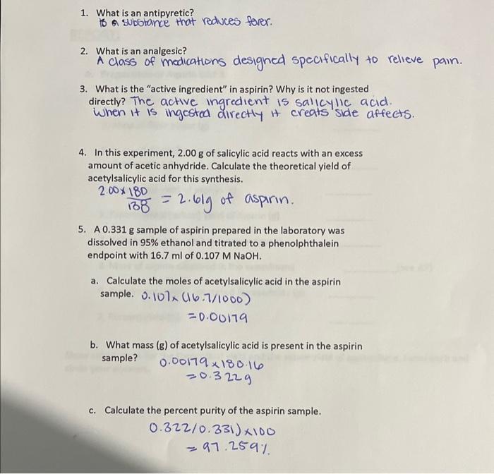 2. Mass of filter paper (g) 3. Mass of dried filter