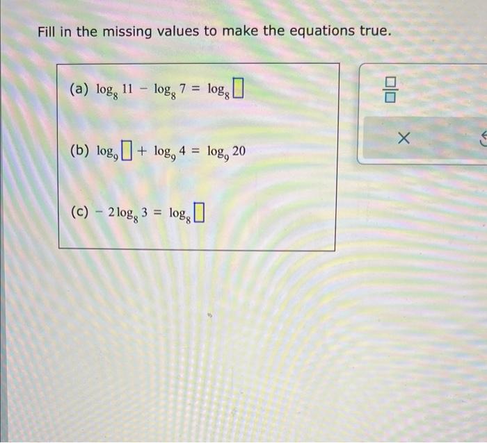 Solved Fill in the missing values to make the equations | Chegg.com