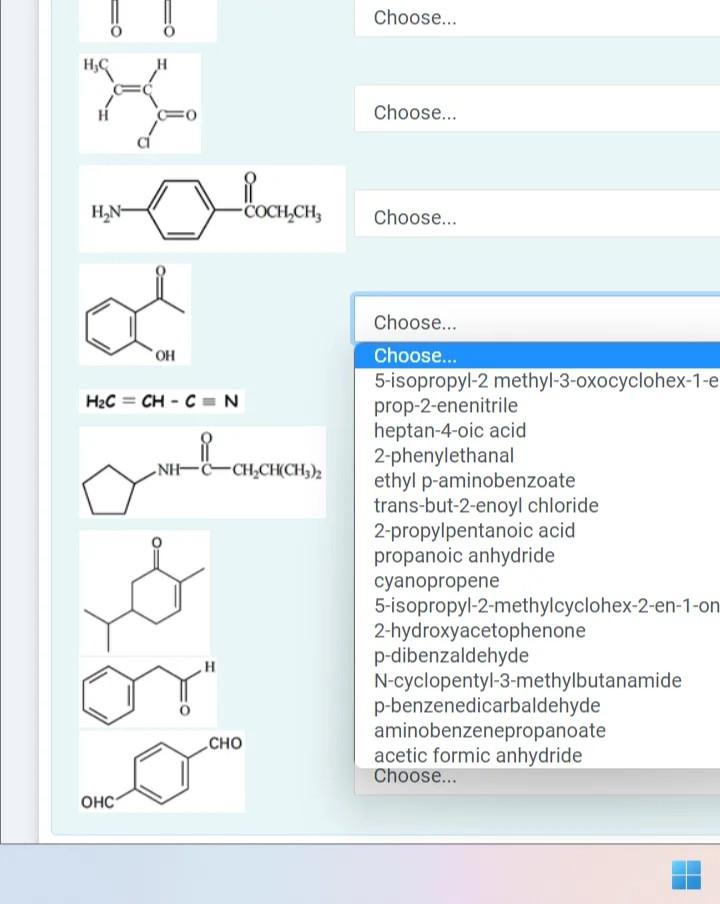 Solved Match the following structures with the names | Chegg.com