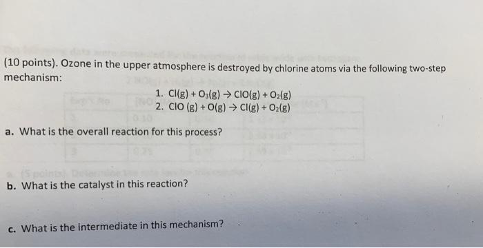Solved (10 points). Ozone in the upper atmosphere is | Chegg.com