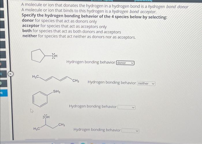 Solved A molecule or ion that donates the hydrogen in a | Chegg.com