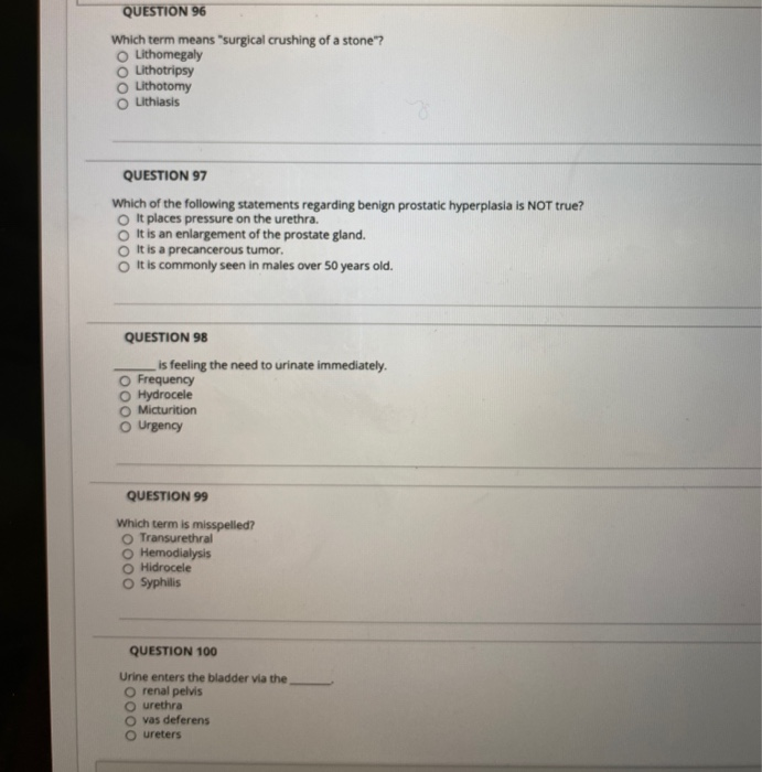 Solved QUESTION 96 Which term means "surgical crushing of a