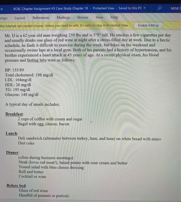 Solved RCBC Chapter Assignment #3 Case Study Chapter 18 | Chegg.com