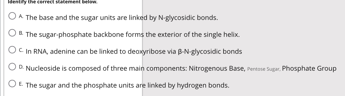 Solved Identify the correct statement below.A. ﻿The base and | Chegg.com