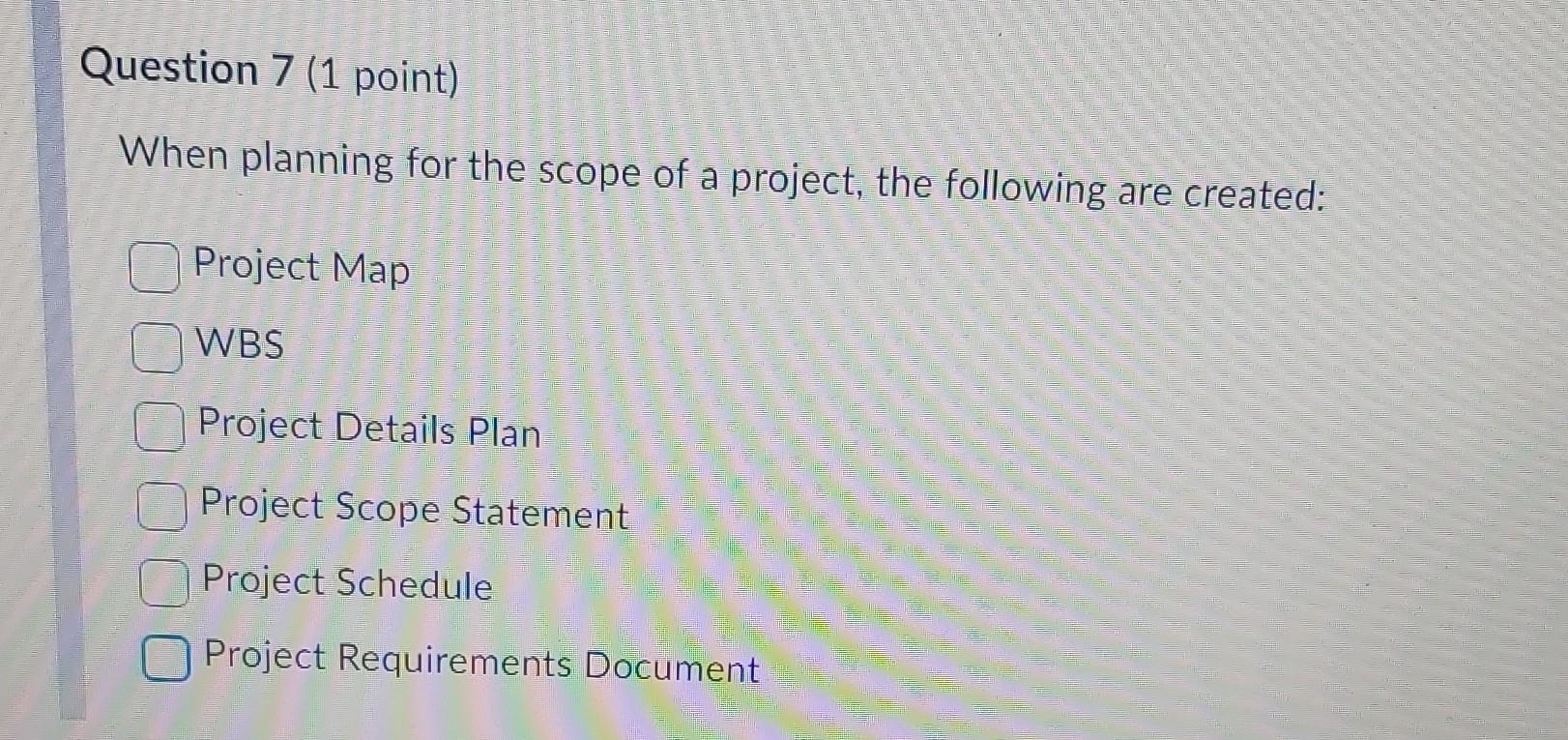 Solved When planning for the scope of a project, the | Chegg.com