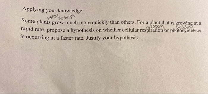 Applying Your Knowledge A Plant And A Mouse Are Chegg Com