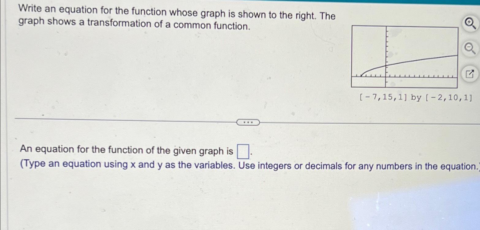 Solved Write an equation for the function whose graph is | Chegg.com
