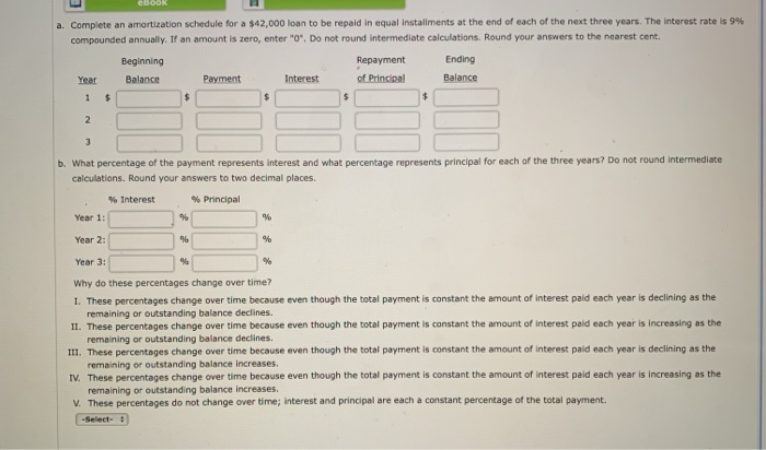 Solved Door A. Complete An Amortization Schedule For A 