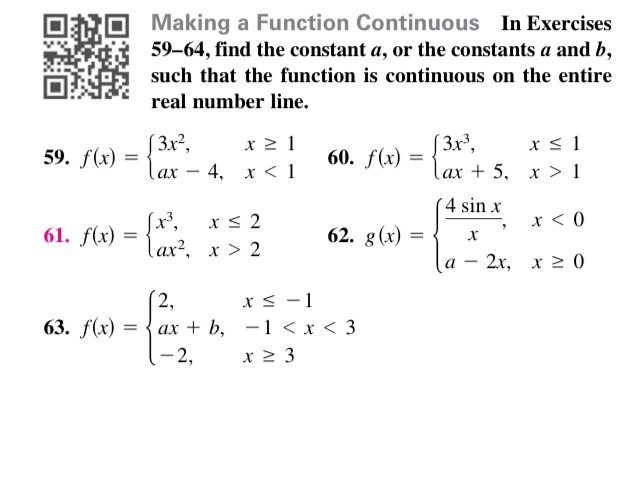 Solved Making a Function Continuous In Exercises 59–64, find | Chegg.com