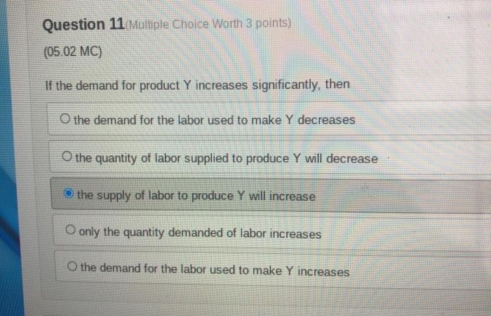 Solved Question 11 Multiple Choice Worth 3 points) (05.02 | Chegg.com