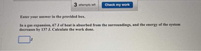Solved 3 attempts left Check my work Enter your answer in | Chegg.com