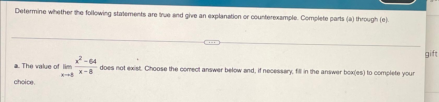 Solved Determine Whether The Following Statements Are True | Chegg.com