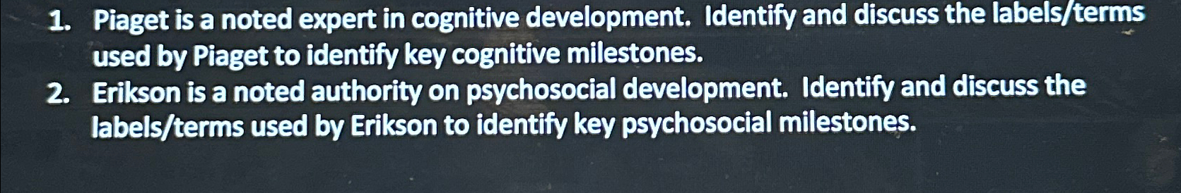 Solved Piaget is a noted expert in cognitive development. Chegg