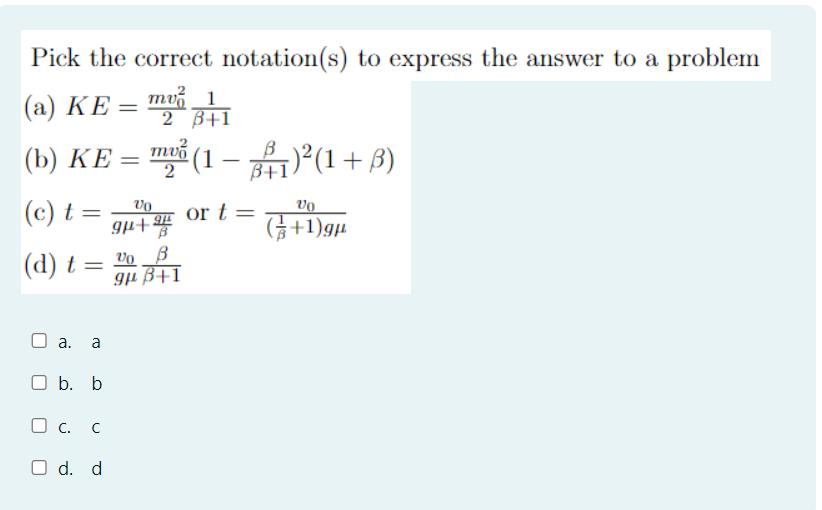 Pick Notation Math Pick the correct notation(s) to express the answer | Chegg.com