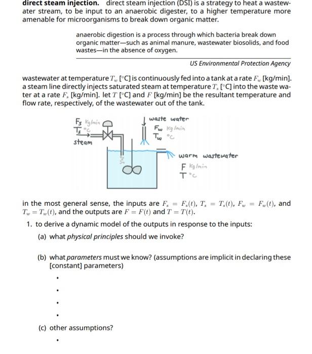 Solved direct steam injection. direct steam injection (DSI)