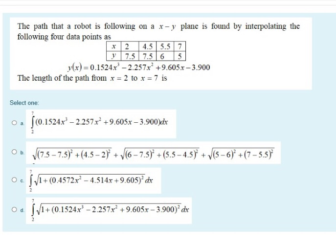 Solved The path that a robot is following on a x - y plane | Chegg.com