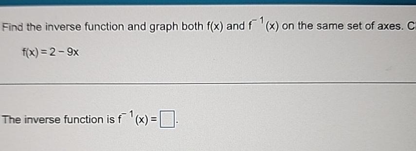 find the inverse function of f(x) = 1