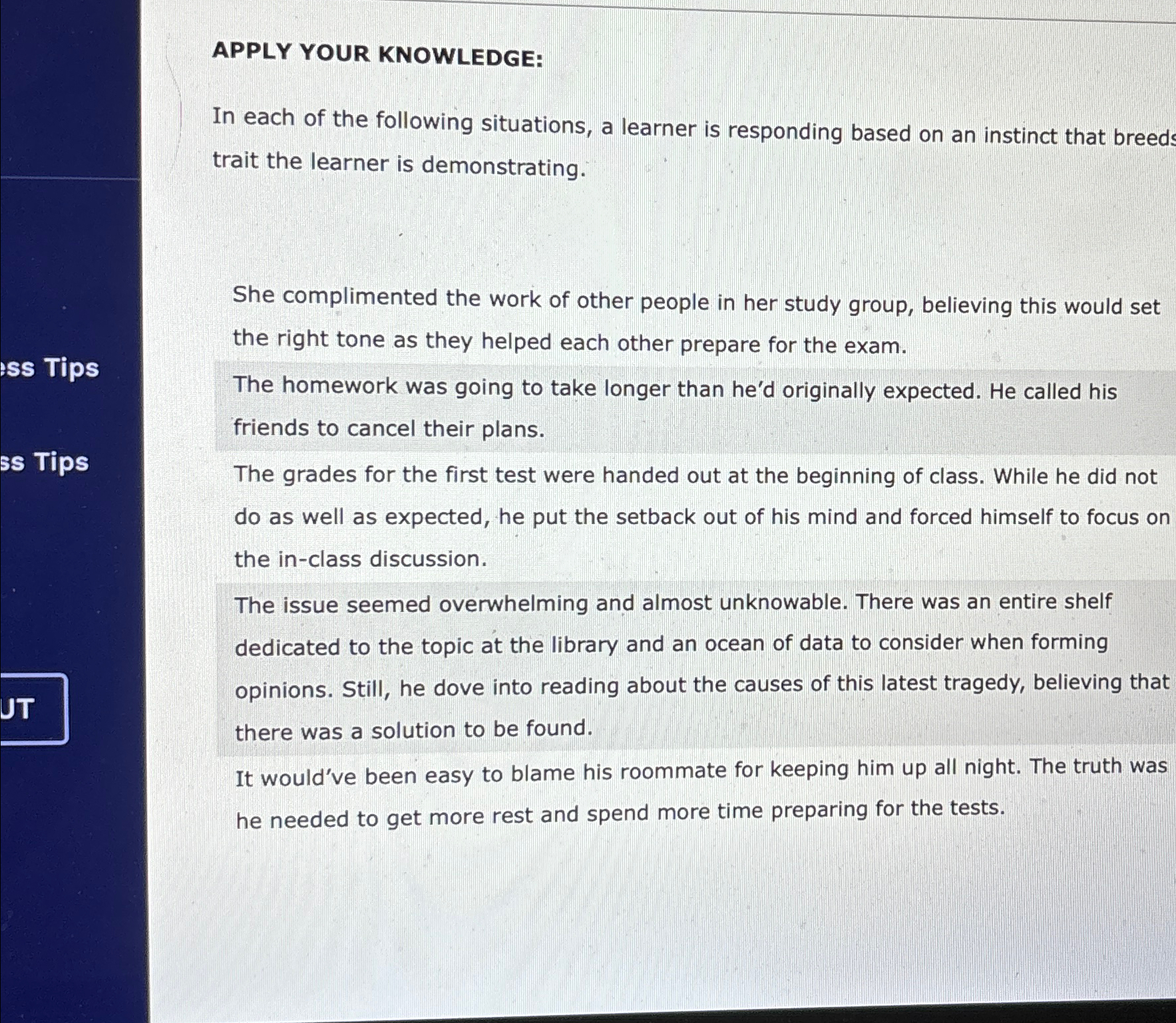 Solved APPLY YOUR KNOWLEDGE:In each of the following | Chegg.com