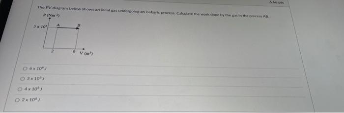 Solved 666 pts The PV diagram below shows an ideal as | Chegg.com