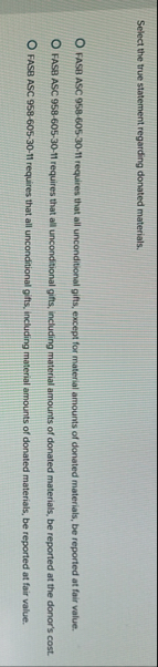 Solved Select the true statement regarding donated | Chegg.com