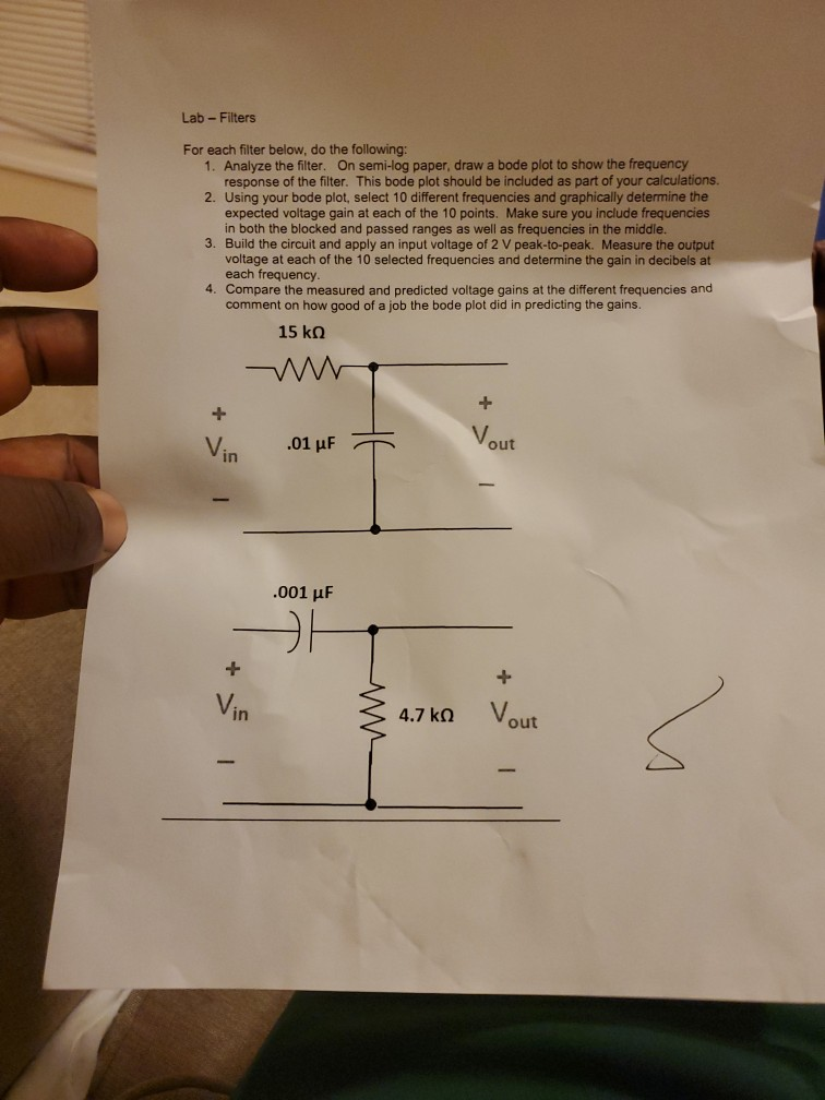 Solved Lab -Filters For each filter below, do the following: | Chegg.com