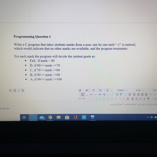 Solved Programming Question 1 Write a C program that takes | Chegg.com