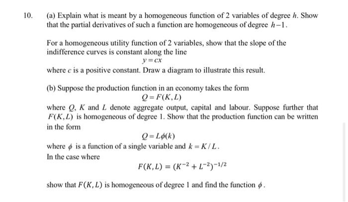 Solved 10. (a) Explain what is meant by a homogeneous | Chegg.com
