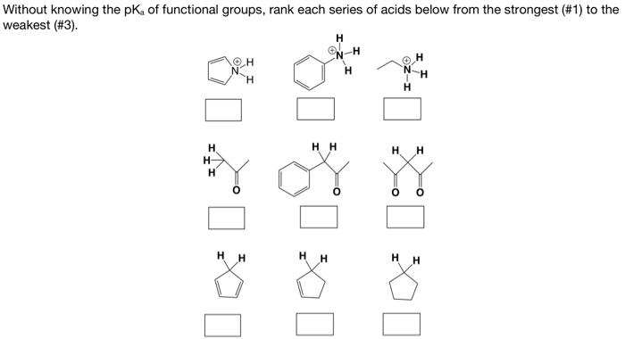 Solved Nithout knowing the pKa of functional groups, rank | Chegg.com