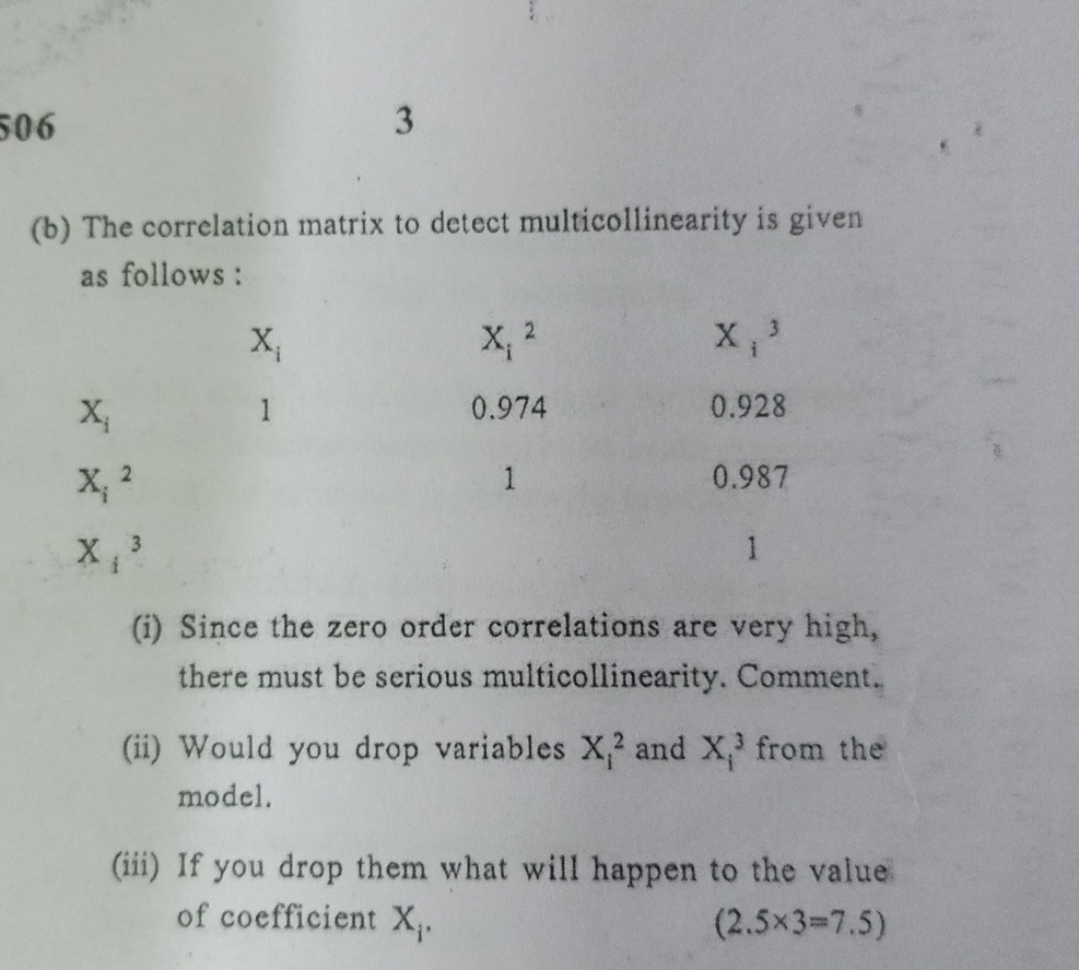 Solved 3(b) ﻿The Correlation Matrix To Detect | Chegg.com