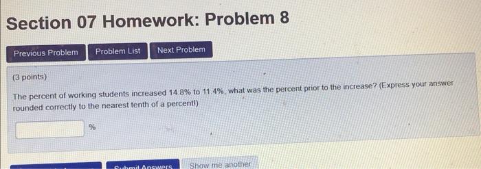 Solved Section 07 Homework: Problem 8 Previous Problem | Chegg.com