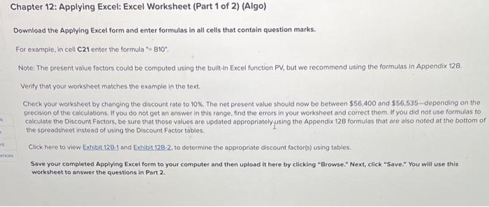 Solved Can someone please help me with this? The excel sheet | Chegg.com