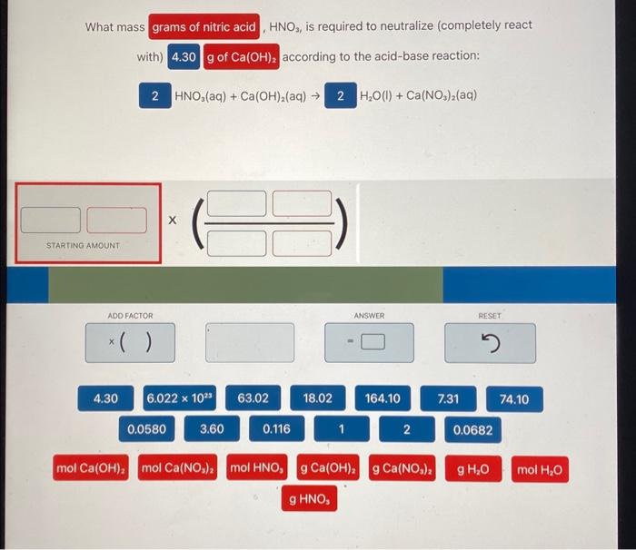 Solved What mass with) HNO3, is required to neutralize | Chegg.com