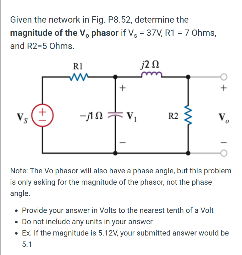 Solved Given the network in Fig. P8.52, ﻿determine the | Chegg.com