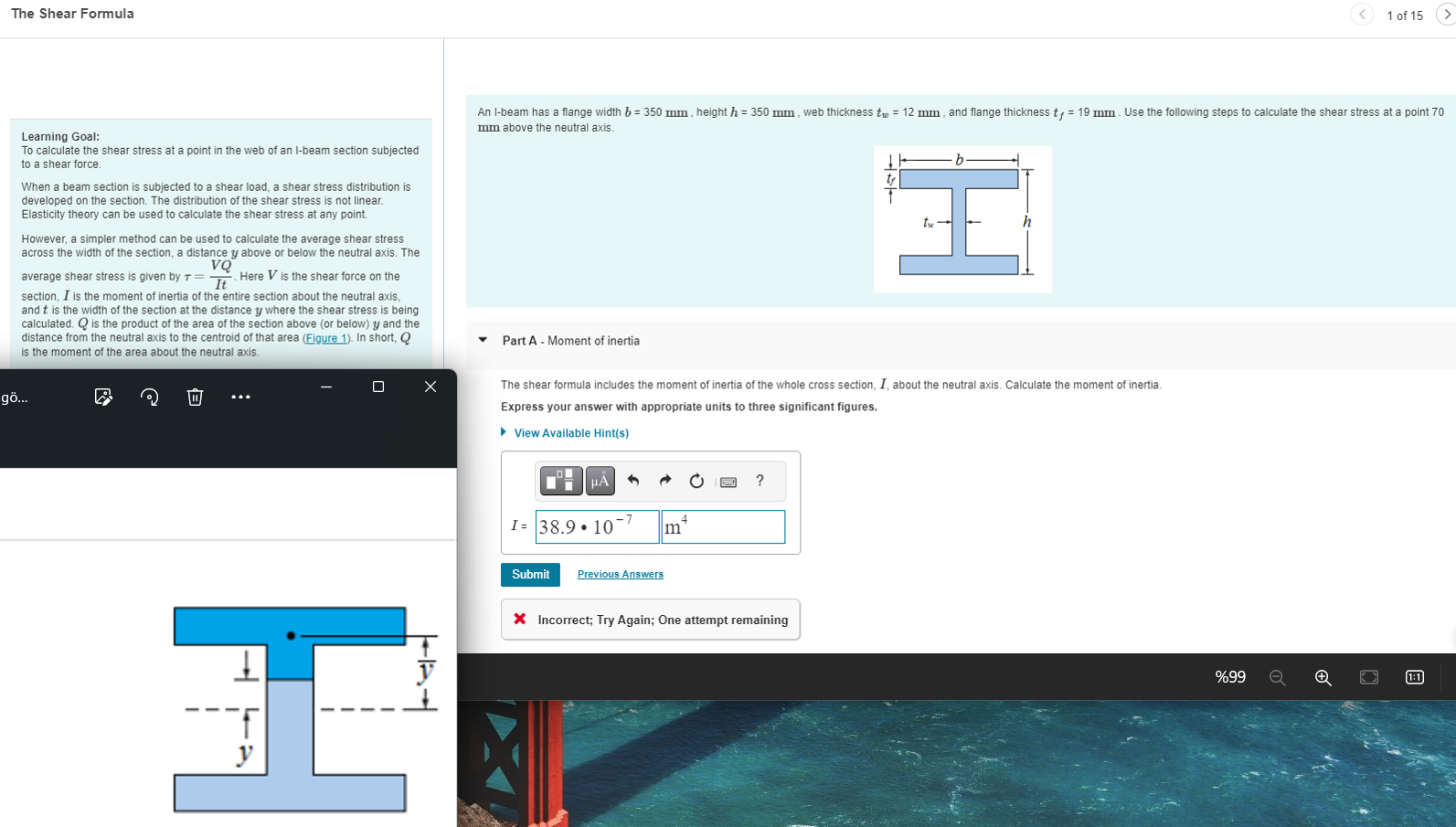 Solved Learning Goal: To calculate the shear stress at a | Chegg.com