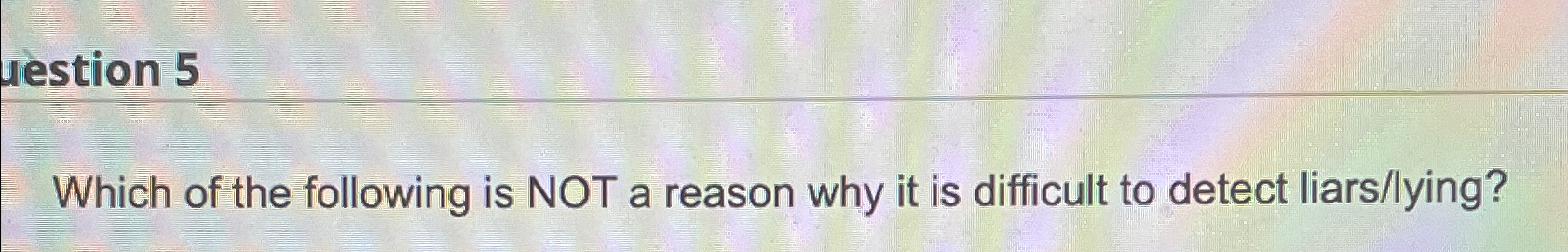 Solved Which of the following is NOT a reason why it is | Chegg.com