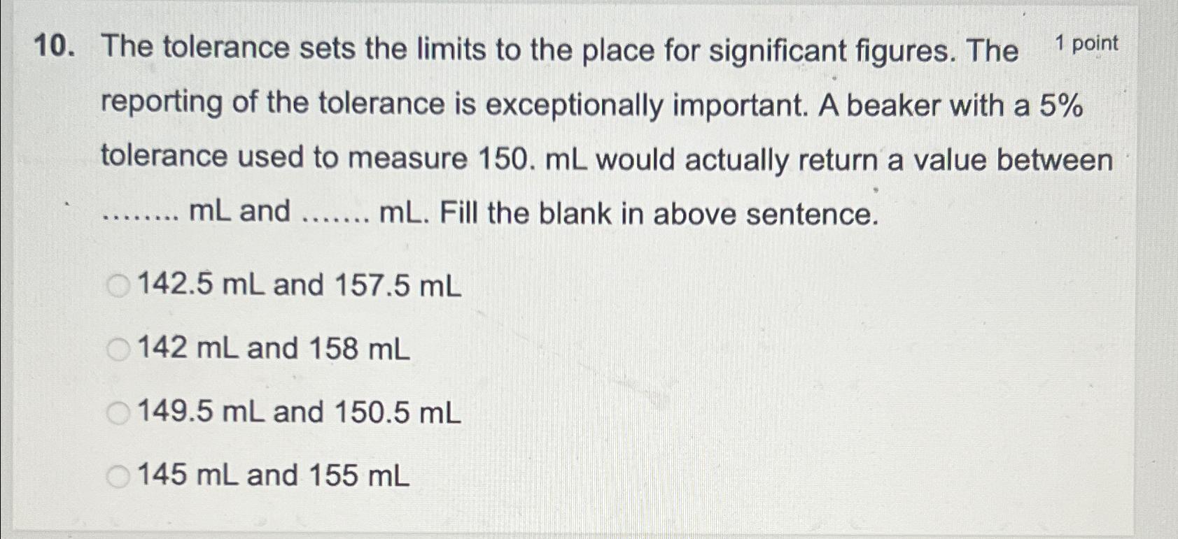 Solved The Tolerance Sets The Limits To The Place For | Chegg.com