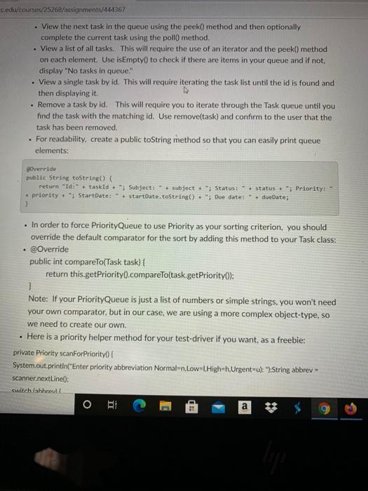 Two member attributes in Task use enum types Status | Chegg.com
