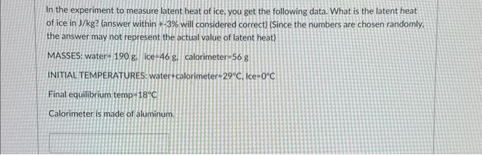 experiment 1 latent heat