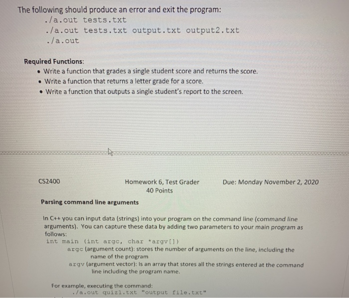 Solved Objectives: Use strings, files, and command line | Chegg.com