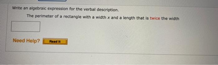 Solved Write an algebraic expression for the verbal | Chegg.com