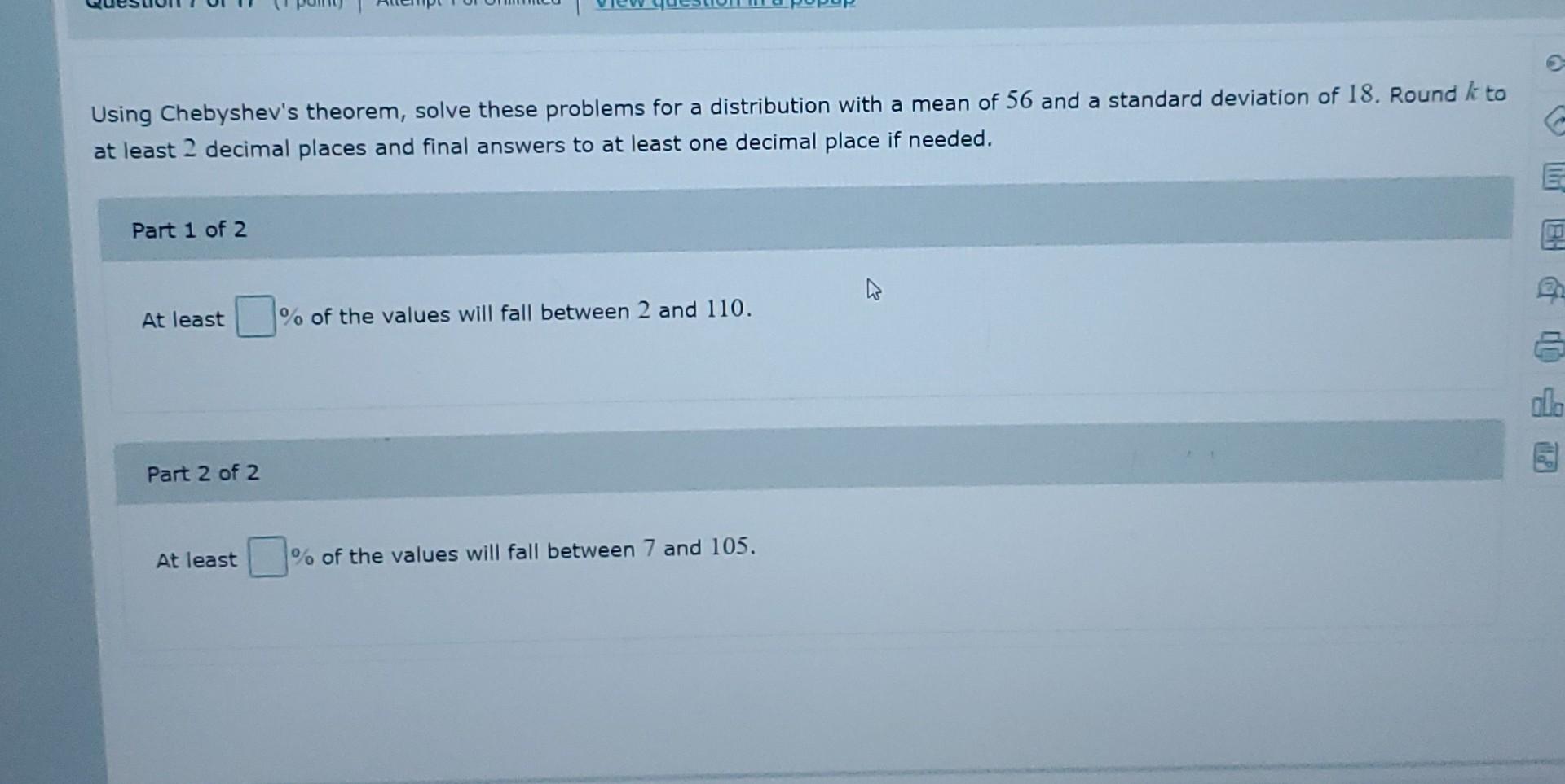 Solved Using Chebyshev's Theorem, Solve These Problems For A | Chegg.com