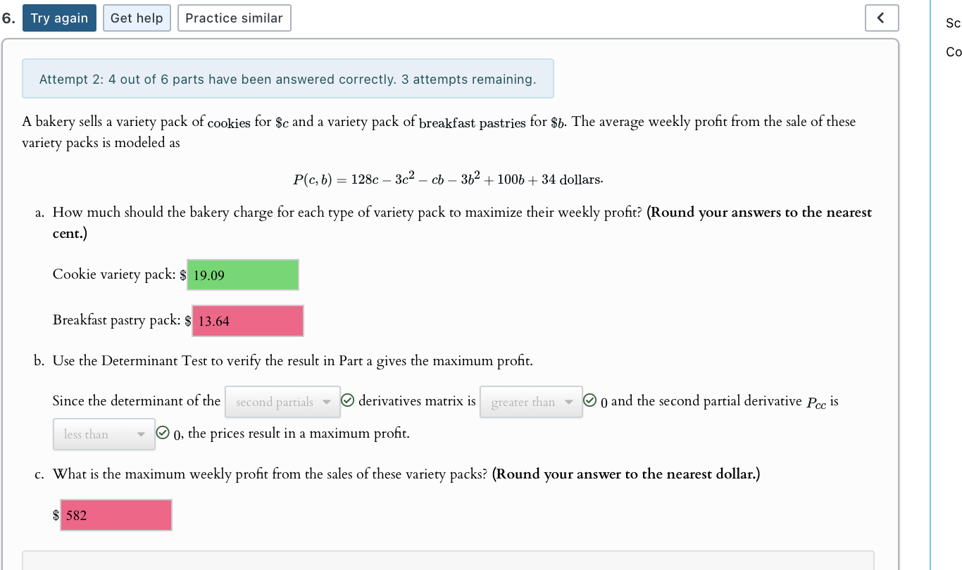 Solved Attempt 2: 4 ﻿out of 6 ﻿parts have been answered | Chegg.com