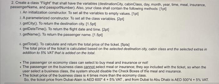 Solved Write a JAVA program for flights booking where a | Chegg.com