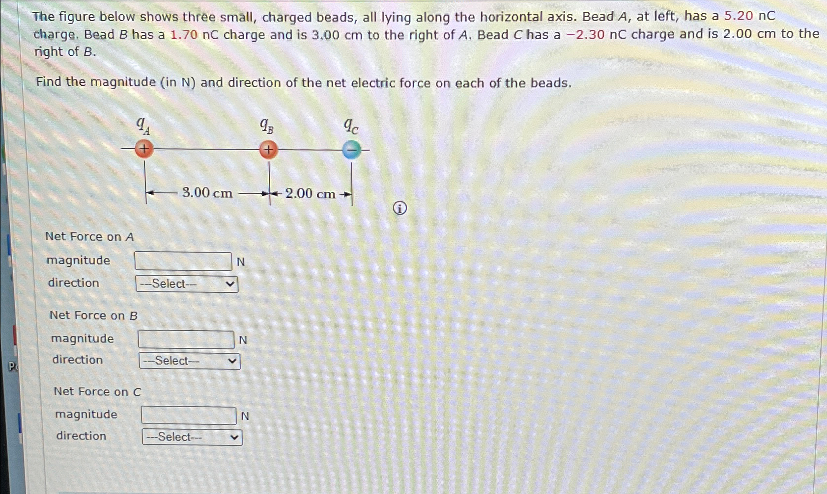 Solved The Figure Below Shows Three Small, Charged Beads, | Chegg.com