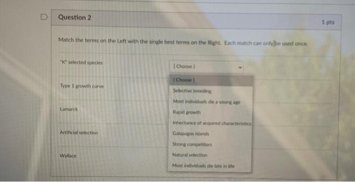 Solved Question 2 1 pts Match the terms on the left with the | Chegg.com