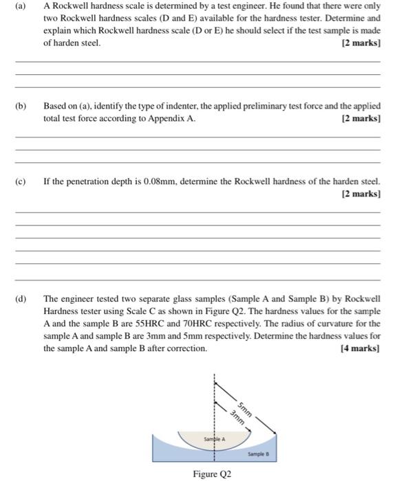 Solved (a) A Rockwell Hardness Scale Is Determined By A Test | Chegg.com